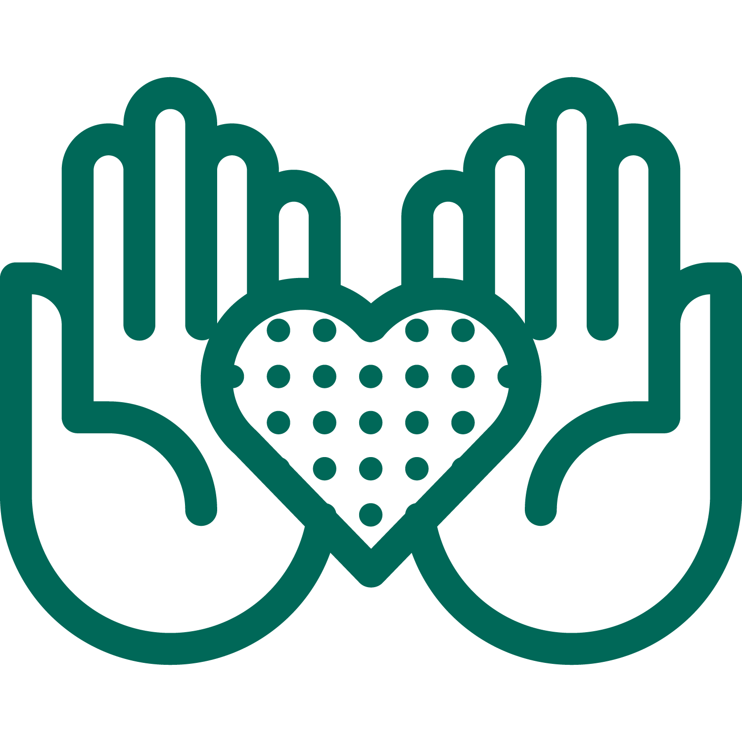 Hender somholder et hjerte. Ikon.