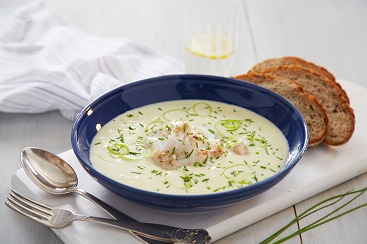 Kokt torsk med potet-og purresuppe