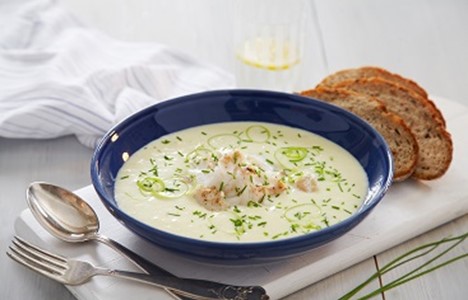 Kokt torsk med potet-og purresuppe